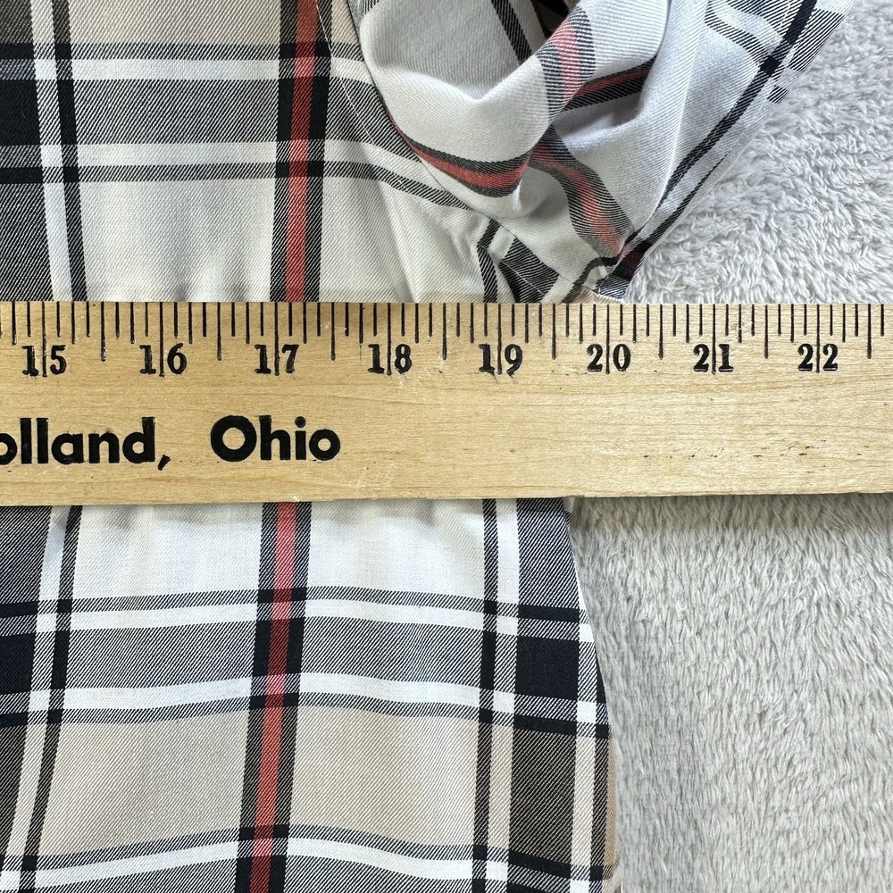 Orvis Carefree Plaid Button Front Blouse Women's Sz 12 Wrinkle Free Office - Picture 4 of 7